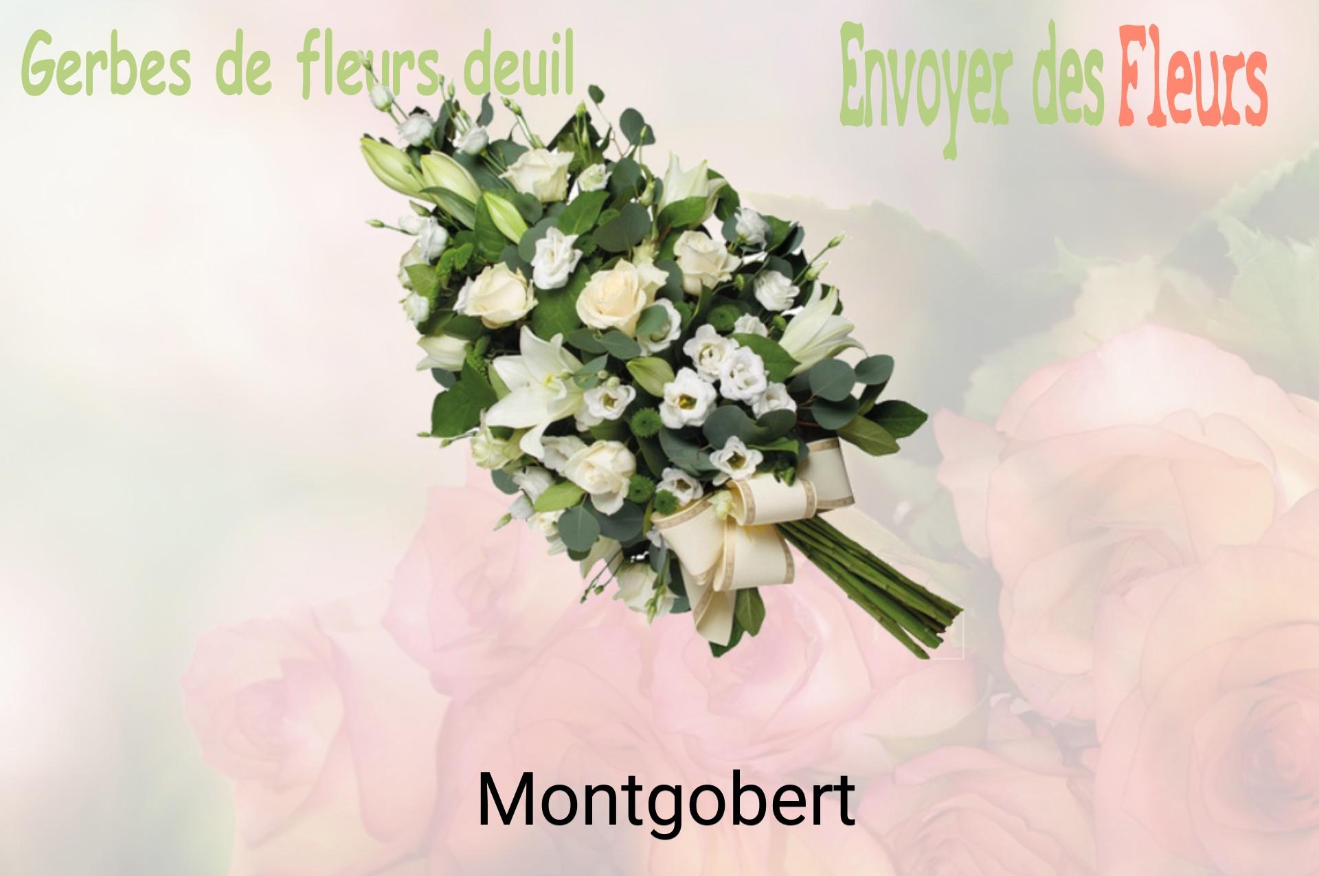 Gerbe de fleurs de deuil livrée à Montgobert